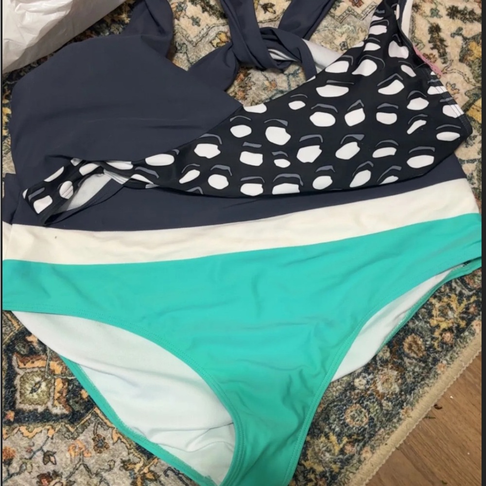 Super cute boho high waisted swim set